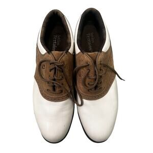 Footjoy Soft‎ Joys Terrains Golf Shoes Womens 9M White Brown Leather Golfcore